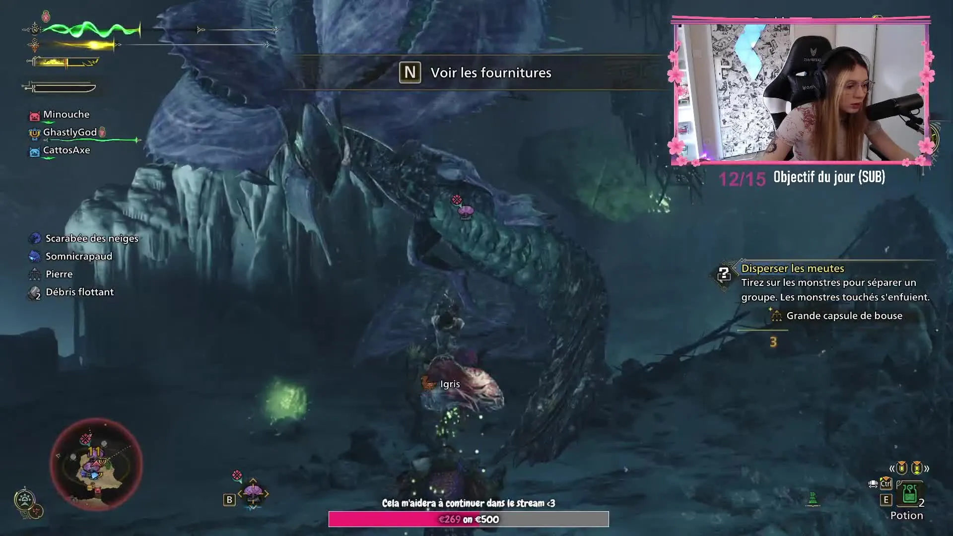 Extrait de Monster Hunter Wilds sur la chaîne Natsumivlr